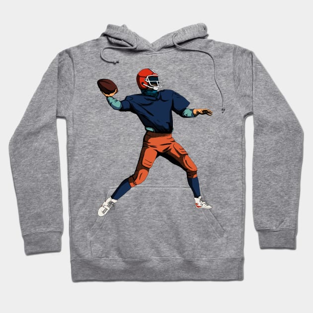 American Football Player | Gridiron Retro Style Hoodie by VISUALUV